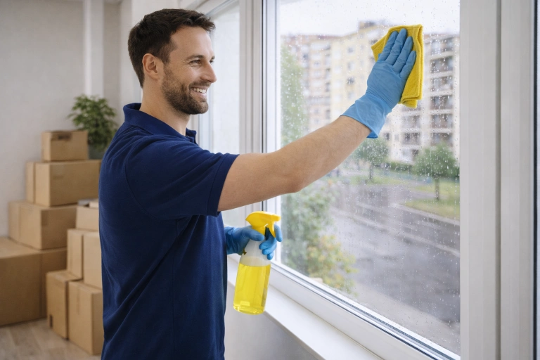 Noggrann flyttstädning i Avesta med fönsterputs inför överlämning